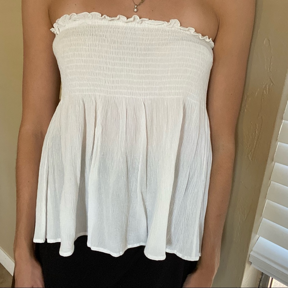 White Zara strapless top. Size S - Picture 4 of 6